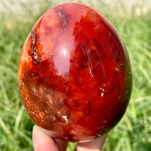 3.4&quot; Natural carnelian egg,Handmade egg,Quartz crystal egg,Crystal Gifts,Crystal specimen,Home Decoration,Crystal Healing R148