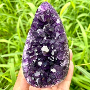 4.1&quot;Natural amethyst geode, Crystal geode,Amethyst cluster,Home decoration,Crystal specimen,Crystal gift,Crystal healing R-123