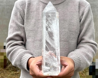 Hochwertiger natürlicher klarer Quarz-Stab,Quarzkristall,Kristallobelisk,Kristallturm,Zauberstabspitze,Kristallprobe,Reiki-Heilung,Kristallgeschenke