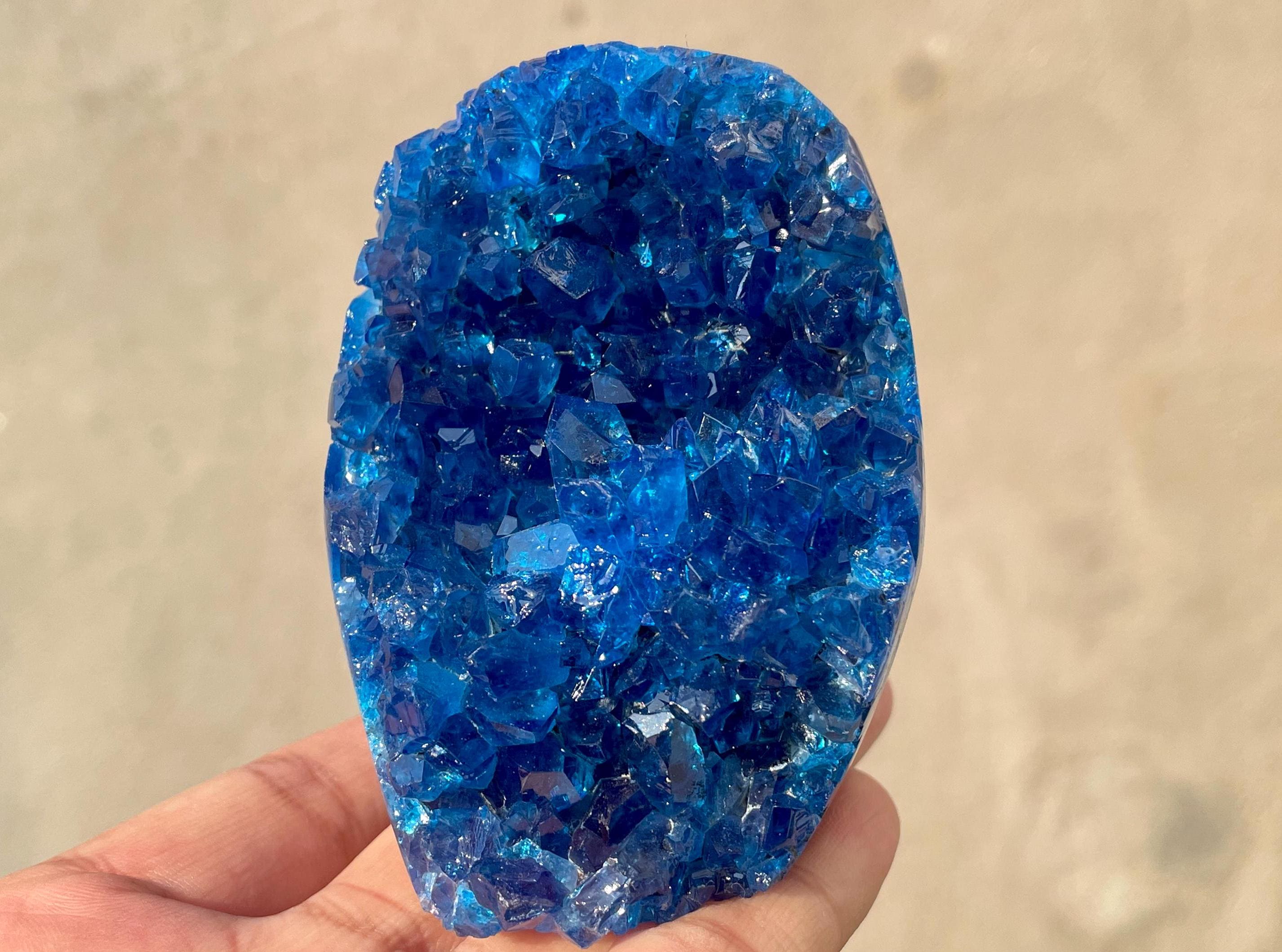 Blue Quartz Crystal Geode: Mineral Specimen, Healing Gift - Etsy