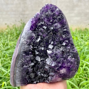 6.3&quot;4.1LB Natural amethyst geode, Crystal geode,Amethyst cluster,Home decoration,Crystal specimen,Crystal gift,Crystal healing R-129