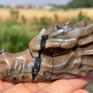 3.2&#39;&#39;+ Natural Agate dragon skull,Quartz Crystal dragon skull,Hand carved dragon,Crystal dragon,Home Decoration Gifts 1pc.