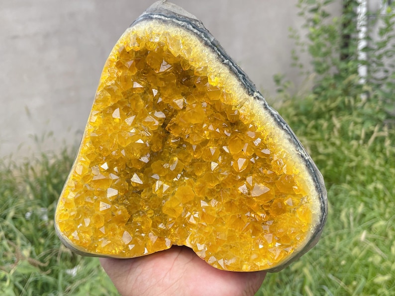Yellow Quartz Crystal Geode: Home Decor, Crystal Healing - Etsy