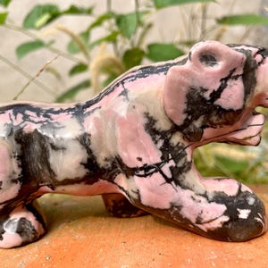 6&quot;Natural Rhodonite tiger skull,Quartz crystal skull,Crystal skull,Hand carved,Crystal tiger,Home decoration,Crystal gifts,Healing Random/pc