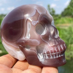 3.4&quot;Natural agate quartz crystal skull quartz crystal skull,Crystal skull,Hand made skull,Crystal gifts,crystal healing crystal gifts