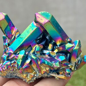 Large Natural Aura Rainbow Kyanite Titanium Crystal Cluster VUG