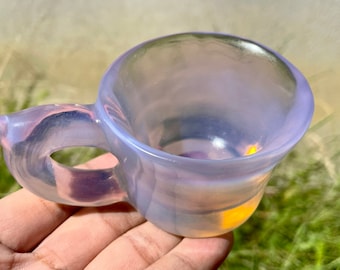 4&quot; Pink Opal quartz teacup,Handmade cup,Home decoration,Quartz Crystal specimen,Crystal gift healing random 1pc