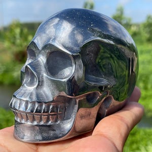 3.3&#39;&#39;+ Natural iron ore head skull,Quartz crystal skull,Hand,Crystal skull,Quartz Crystal,Home Decoration Gifts