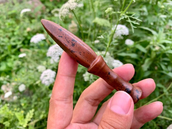 手彫りクリスタルナイフ：黒曜石の槍先、ホームデコレーション（3.9