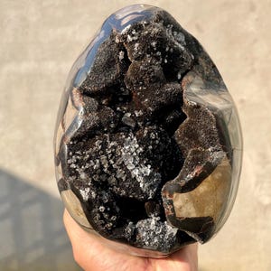 7.8&quot; Natural dragon septarian geode,Quartz  Crystal geode,Quartz egg,Crystal cluster,Crystal specimens,Home decoration,healing R504