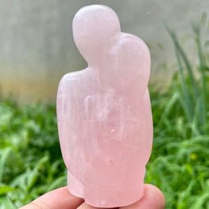 3''+Amantes de quartzo rosa natural,Crânio de amantes de cristal de quartzo,Amantes esculpidos à mão,Decoração para casa,Presentes de cristal,Cura de cristal,Aleatório 1 peça