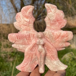 4.7&#39;&#39;+ Natural pink opel angel,Hand carved Angel skull,Crystal angel skull,Quartz Crystal angel,Home Decoration Gifts,random 1pc