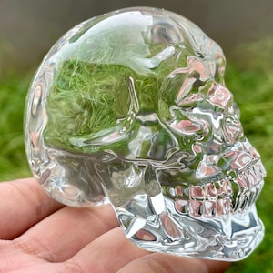 2.9&quot; Clear quartz skull,Quartz crystal Hand Carved Crystal Skull, Quartz crystal skull,Crystal healing ,Crystal gift 1x