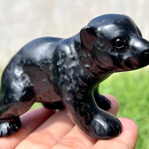 3&#39;&#39;+ Natural Obsidian bear skull,Quartz Crystal bear skull,Hand carved bear,Crystal skull,Home Decoration Gifts/pc
