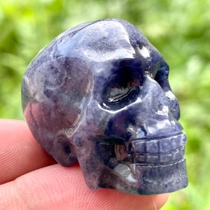 1.5&#39;&#39;+ Natural sodalite skull,Hand carved skull,Crystal skull,Quartz crystal skull,Home Decoration Gifts, random 1pc