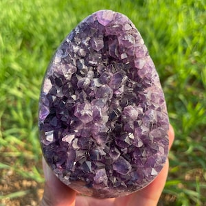 3.66&quot;Natural amethyst geode, Crystal geode,Amethyst cluster,Home decoration,Crystal specimen,Crystal gift,Crystal healing R-377