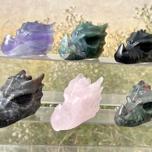 3&#39;&#39;+ Natural quartz crystal dragon skull,Quartz Crystal dragon skull,Hand carved dragon,Crystal dragon,Home Decoration Gifts 1pc.