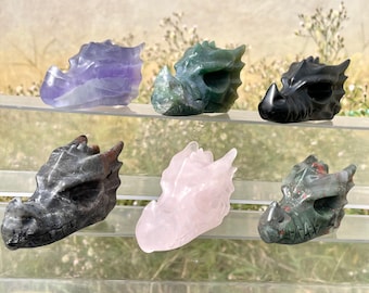 天然水晶ドラゴンヘッドスカル：クリスタルヒーリングデコレーション