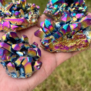 30G/120G/200G * Feathers, Rainbow Titanium Quartz Crystal Cluster Mineral Specimen * And Crystals in * with Coating