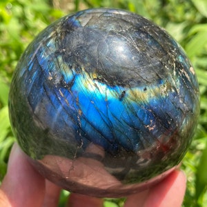 2.9“ Natural Labradorite ball,Handmade sphere,Quartz crystal ball,Crystal Gifts,Home Decoration,Crystal Healing ,R39