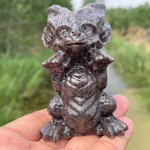 3.3&#39;&#39;Natural Yooperlite stone dragon skull Hand carved dragon,Crystal dragon skull,Quartz Crystal dragon,Home Decoration Gifts /pc