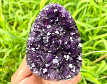 Natural Amethyst Geode Cluster, Crystal Specimen, Home Decor (3.5")