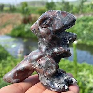 Teschio di pietra naturale Yooperlite da 3&#39;&#39;+, teschio di dinosauro in cristallo di quarzo, dinosauro intagliato a mano, teschio di cristallo, regali per la decorazione della casa/pz.