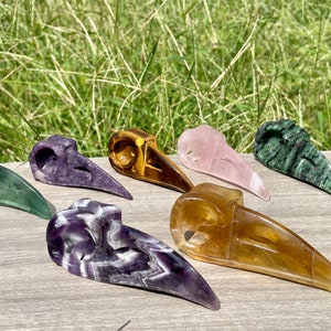 3,5&#39;&#39;+ natuurlijke quartz kraaienschedel, met de hand gesneden kraai, kristallen vogelschedel, kwartskristallen schedel, woondecoratie geschenken, willekeurig 1 st