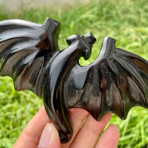 5.5'' Hand carved Fly dragon,Crystal dragon skull,Natural obsidian,Quartz Crystal dragon,Home Decoration Gifts, random 1pc