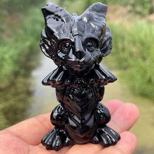 3.3''Natural Obsidian dragon skull Hand carved dragon,White Crystal dragon skull,Quartz Crystal dragon,Home Decoration Gifts /pc