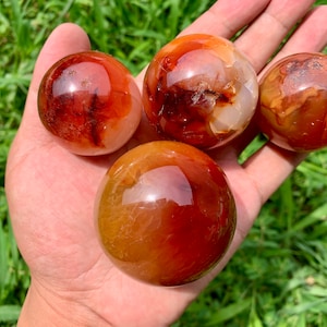 Natural carnelian ball,Handmade sphere,Quartz crystal ball,Crystal Gifts,Crystal specimen,Home Decoration,Crystal Healing 1pc