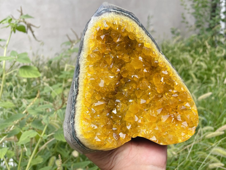 Yellow Quartz Crystal Geode: Home Decor, Crystal Healing - Etsy