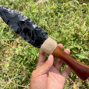 9.8&quot;+Natural obsidian knife,Hand carved dagger,Quartz Crystal diy knife,Home decoration,Crystal energy,Crystal gift,healing 1pc