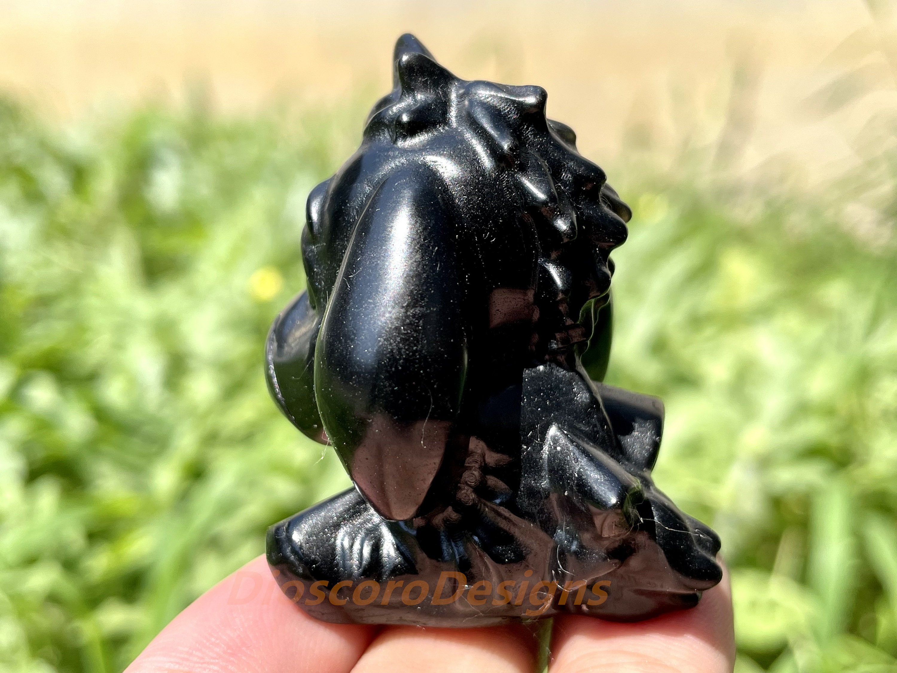 天然黒曜石のロバ彫刻：クリスタルヒーリング装飾（1.7インチ） - Etsy