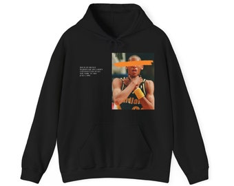 Reggie Miller Choke Picture With MSG Address Pullover Hoodie (Worn by Tyrese Haliburton)