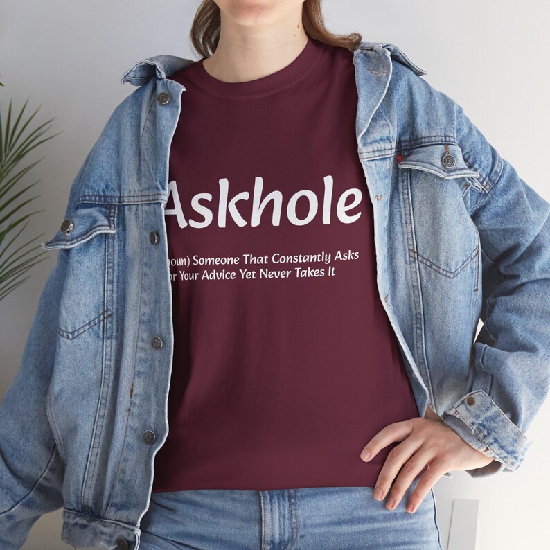 Askhole Definition Funny Rude Sarcastic Gift Crewneck T Shirt