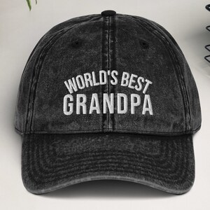 Custom Embroidered Hat For Granddad, Gift For New Grandpa, Vintage Baseball Hat, Fathers Day Gift, Washed Dad Hat