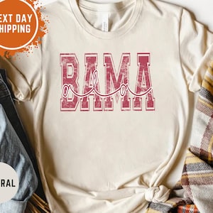 Chemise Comfort Colors® en détresse Alabama, t-shirt rétro tendance Alabama, cadeau esthétique universitaire pour les amoureux de Bama, t-shirt vintage Bama State Pride