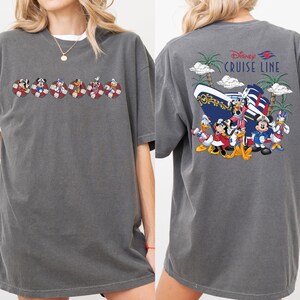 Zweiseitiges Disney Cruise Line Mickey und Friends Comfort Colors® T-Shirt, Disney Wish Fantasy Magic Wonder 2024 Passendes T-Shirt, Familienkreuzfahrt