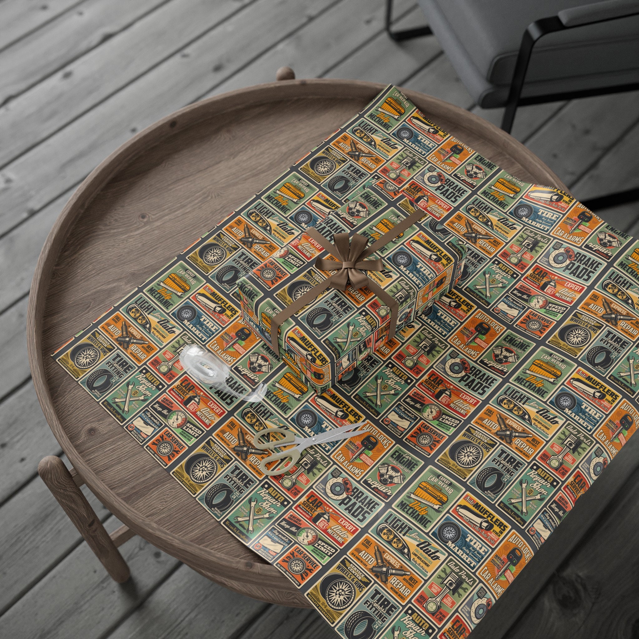 Retro Dad Wrapping Paper Retro Gift Wrap Retro Party Fathers Day ...