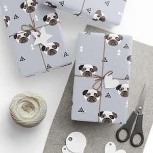 Pug Wrapping Paper  | Pug Gift Wrap | Pug Wrap | Pug Wrapping | Pug Birthday | Pug Gift Wrap | Dog Lover | Bestie | Free Shipping