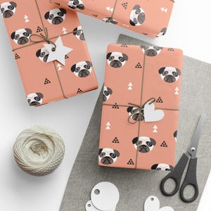 Pug Wrapping Paper  | Pug Gift Wrap | Pug Wrap | Pug Wrapping | Pug Birthday | Pug Gift Wrap | Dog Lover | Bestie | Dog Bestie Free Shipping