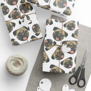 Pug Face Wrapping Paper  | Pug Gift Wrap | Pug Wrap | Pug Wrapping | Pug Birthday | Pug Gift Wrap | Dog Lover