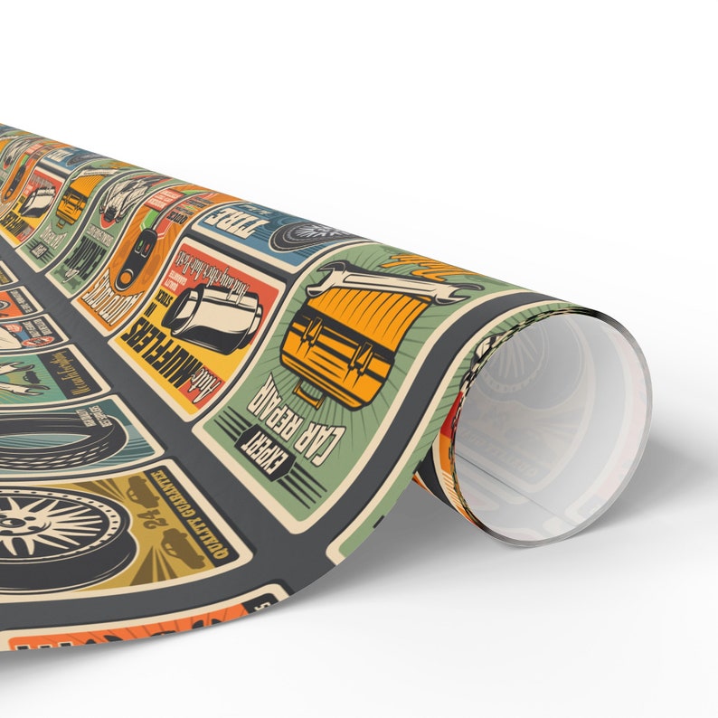 Retro Dad Wrapping Paper Retro Gift Wrap Retro Party Fathers Day ...