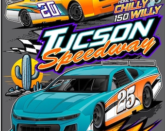 2 Car Custom Race T-Shirt Design , Custom Race Shirts, Dirt Track T-shirt Design