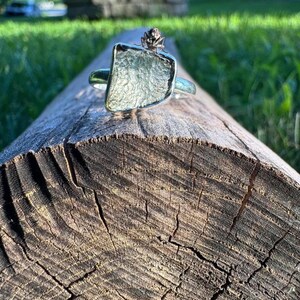 Moldavite Sterling Silver Ring (Size 9)