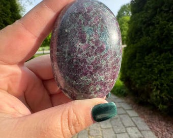 Ruby In Kyanite Palm Stones (UV Reactive)