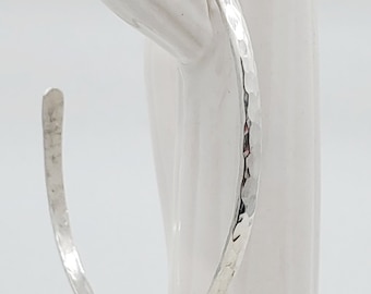 Meredith Handmade Hammered Sterling Silver Open Bangle Bracelet