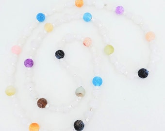 Aimee Rainbow Glass Bead Necklace