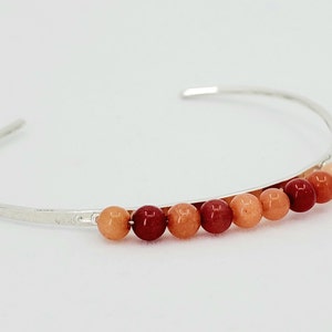 Donna Handmade Bead and Sterling Silver Cuff Bracelet
